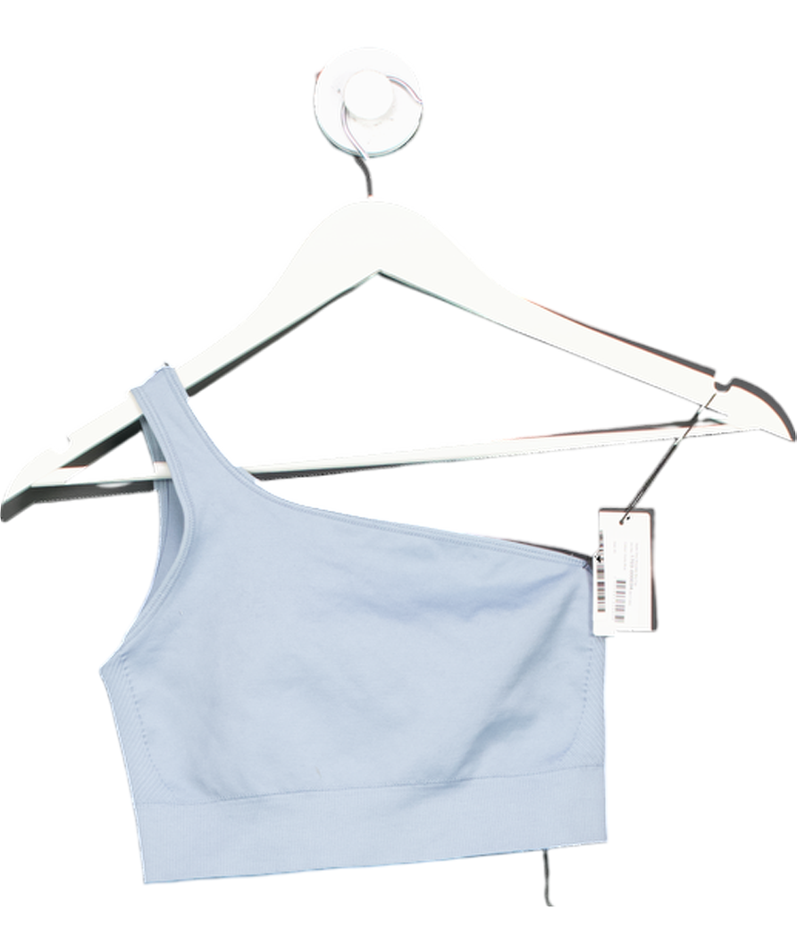 NA-KD Blue One Shoulder Gym Top UK XS