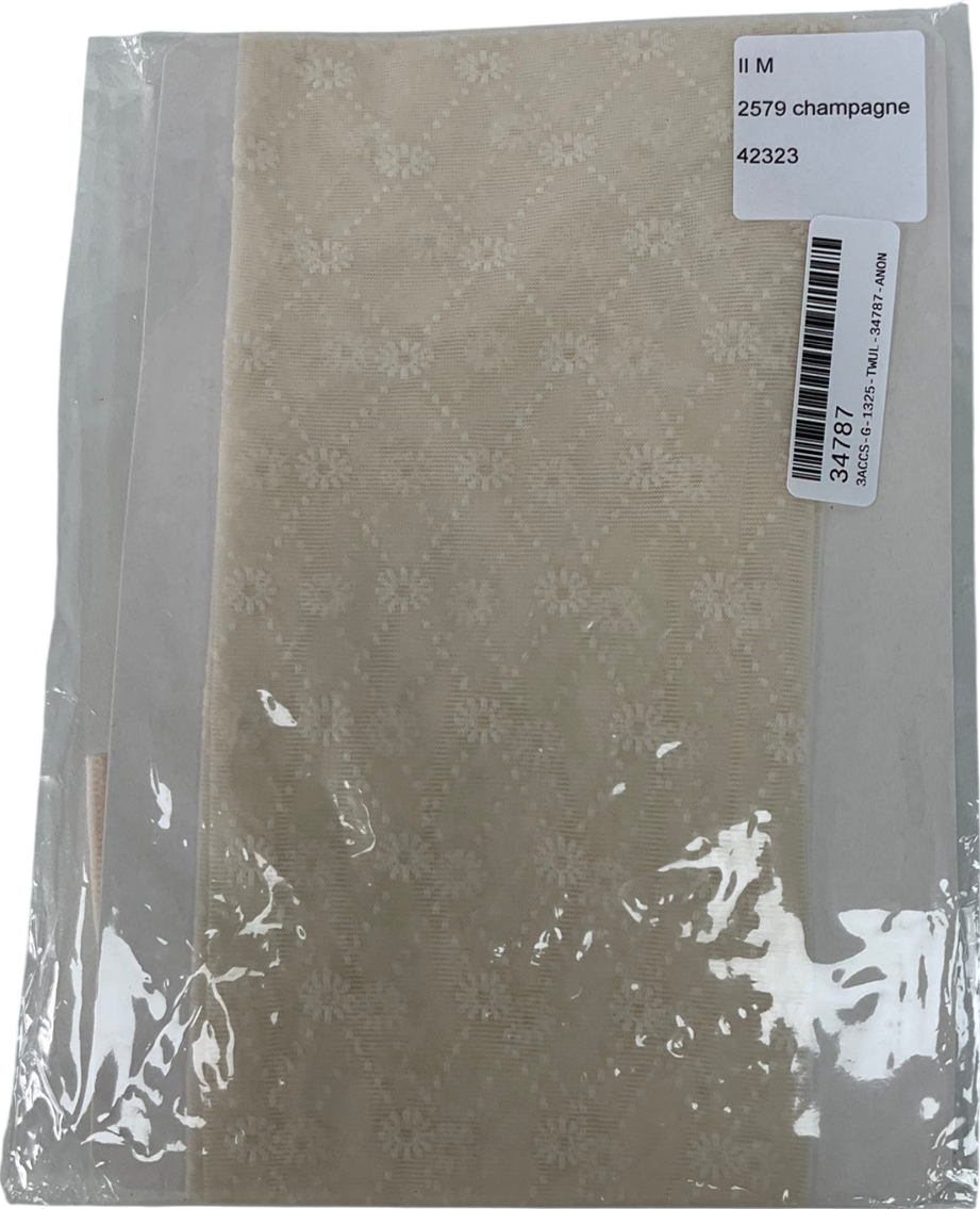 Falke Cream Floral Lace Tights In Champagne UK M
