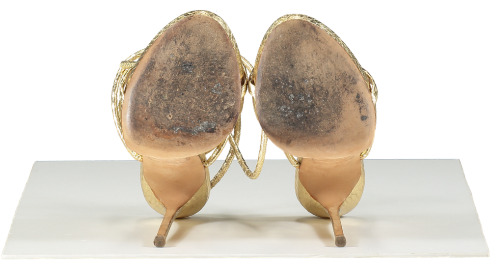 DSQUARED2 Metallic Snakeskin Strappy Sandals UK 6 EU 39 👠