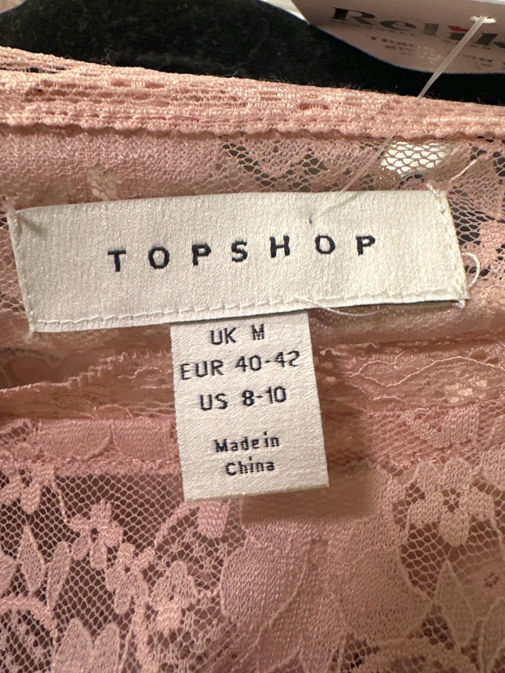TopShop Pink Lace Short Sleeve T-Shirt UK M