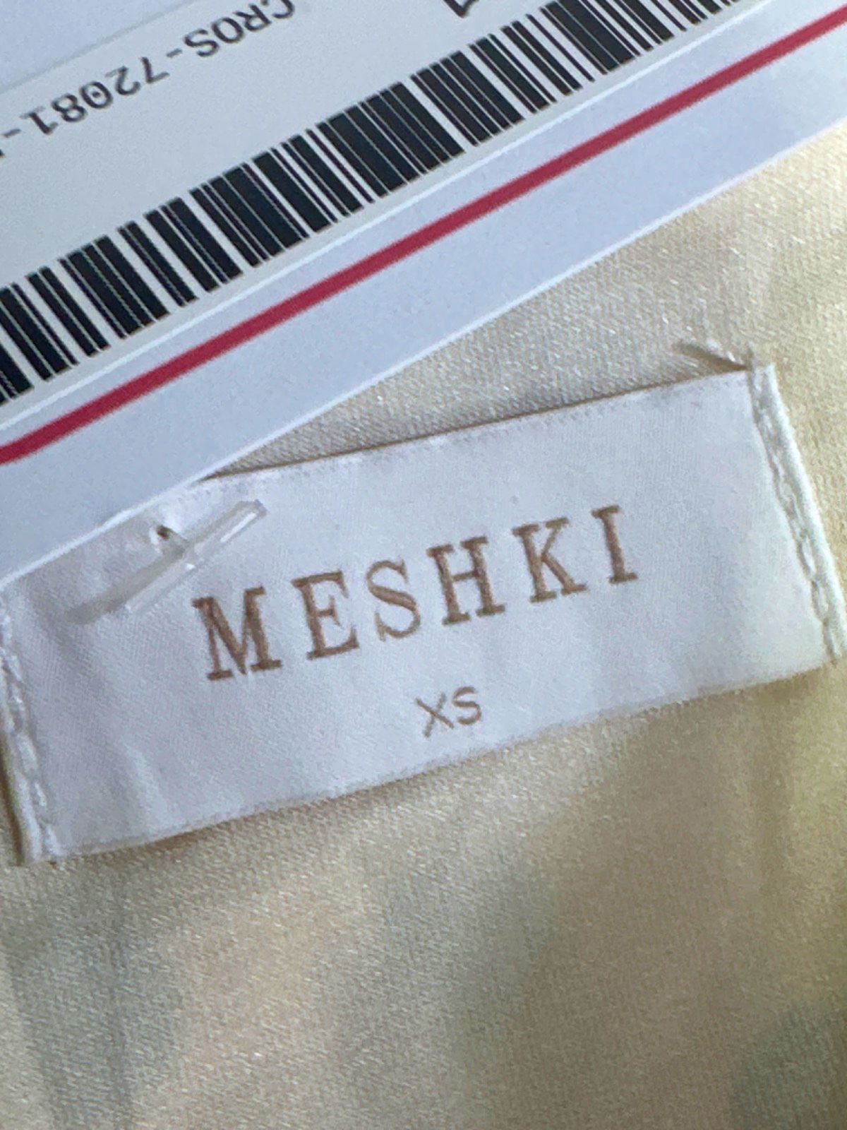 Meshki Cream One-Shoulder Polka Dot Mini Dress XS