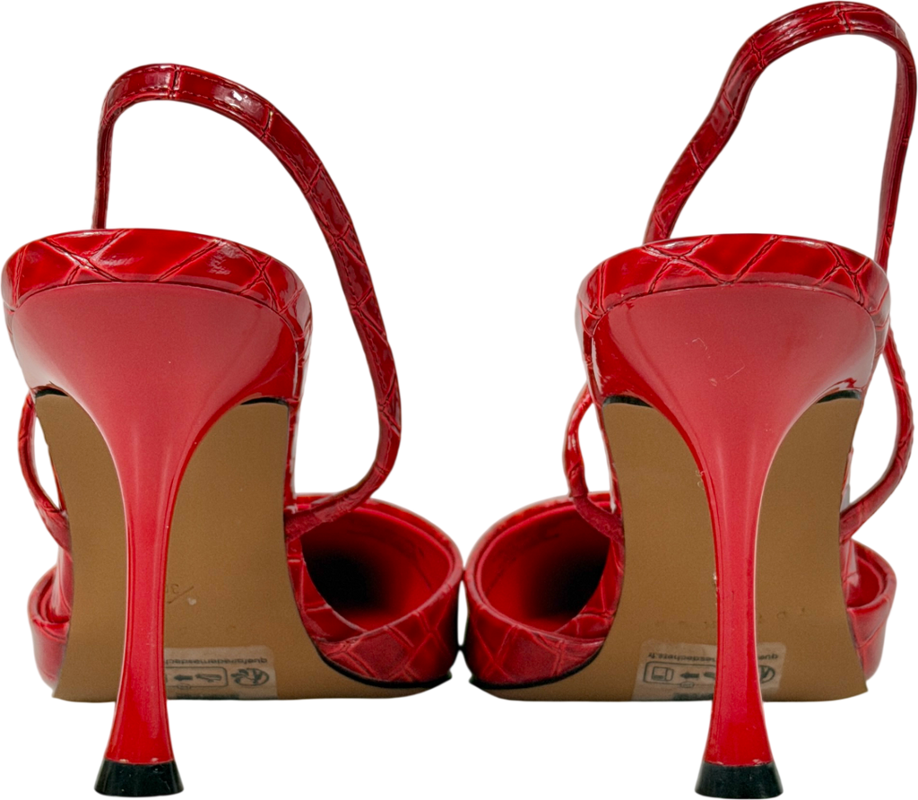 Topshop Red Angel Croc Heeled Court Heel UK 6 EU 39