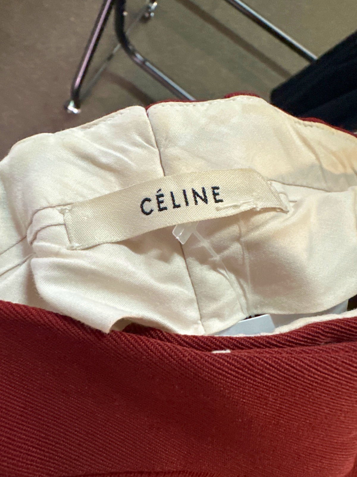 Celine Red Tailored Trousers UK 10