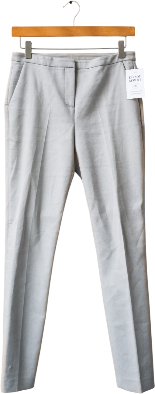 REISS Light Grey Tapered Cigarette Trousers UK 6