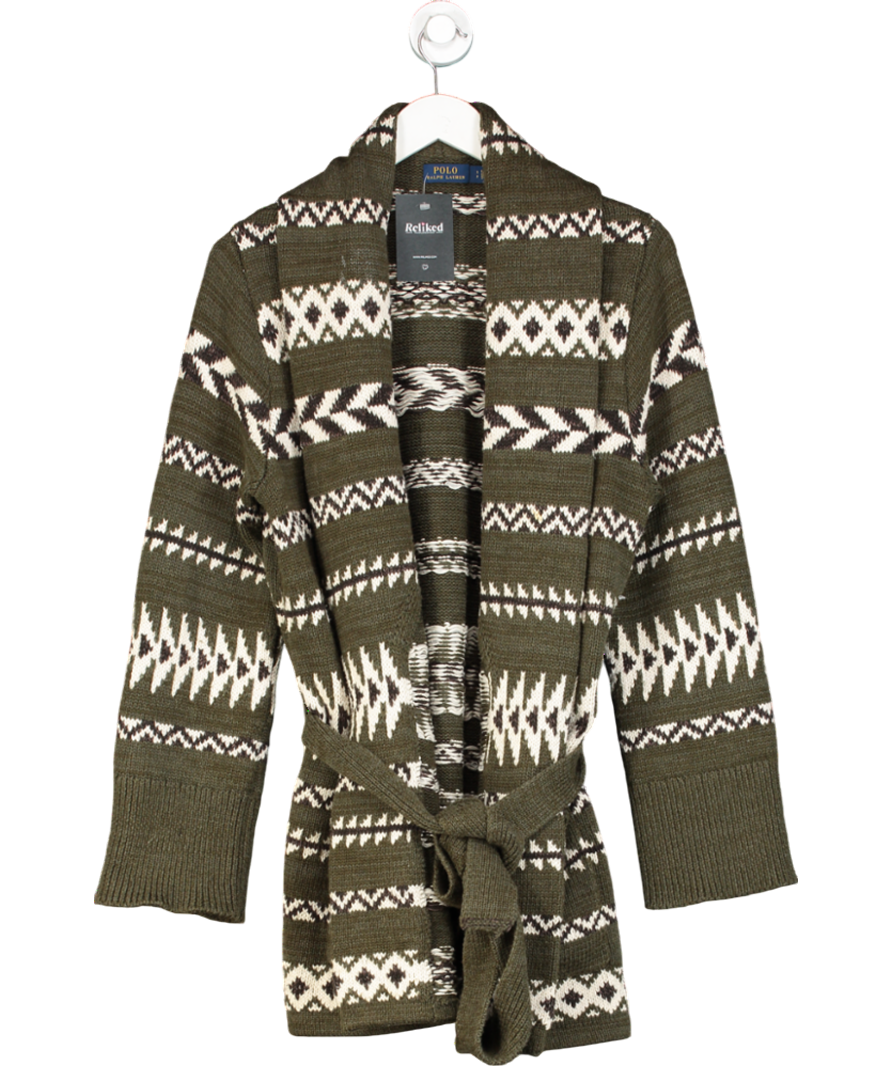 Polo Ralph Lauren Geometric-Motif Shawl-Collar Cardigan UK S