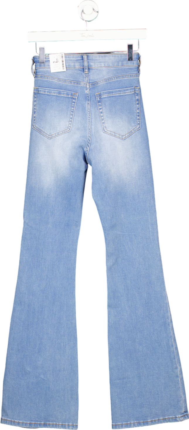 Forever New Light Blue High-Rise Skinny Flare Denim Jeans UK 6