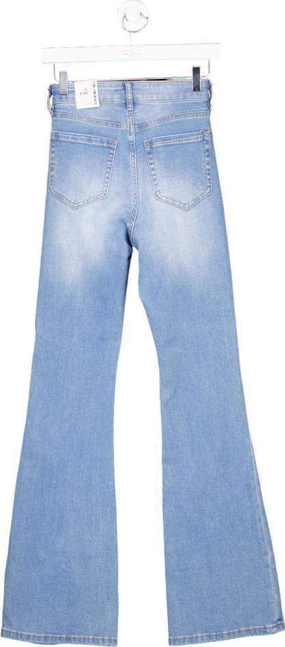 Forever New Light Blue High-Rise Skinny Flare Denim Jeans UK 6