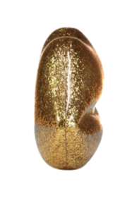lulu guinness Metallic Perspex Lips Clutch Bag - Gold Glitter