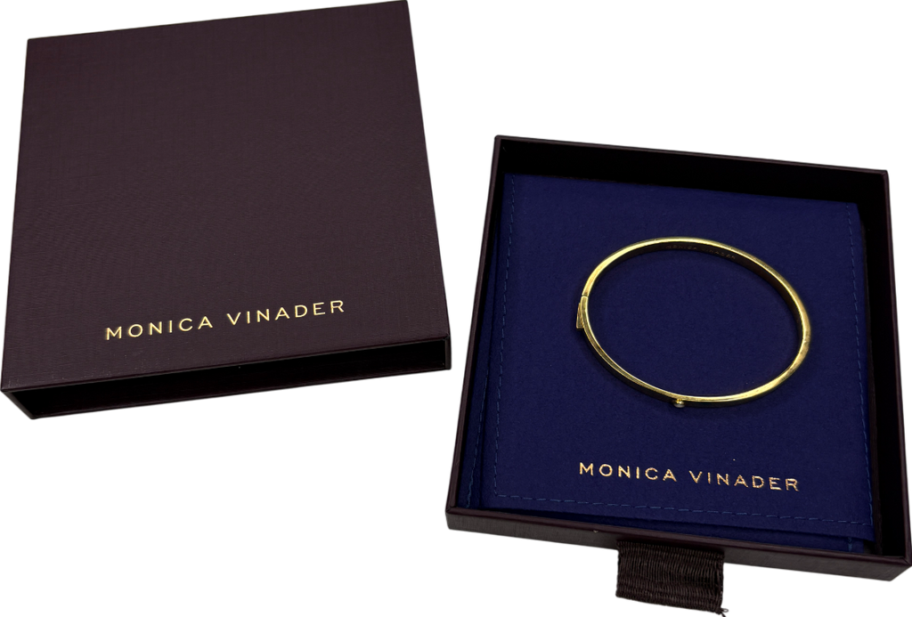 Monica Vinader 18k Gold Lab Grown Diamond Solitaire Bangle