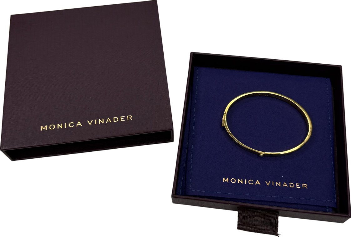 Monica Vinader 18k Gold Lab Grown Diamond Solitaire Bangle