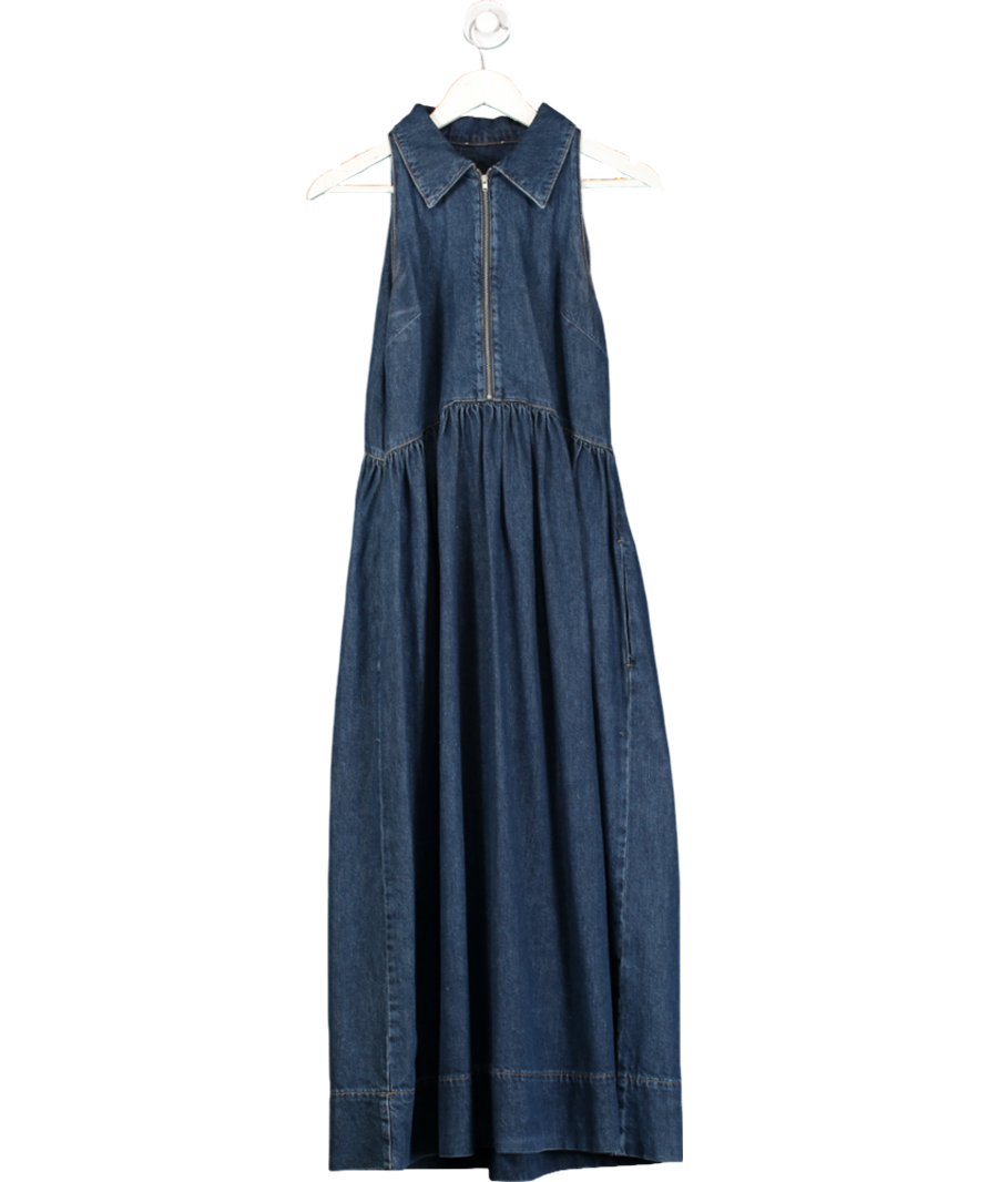 Aligne Blue Gabi Sleeveless Halter Denim Dress UK 8