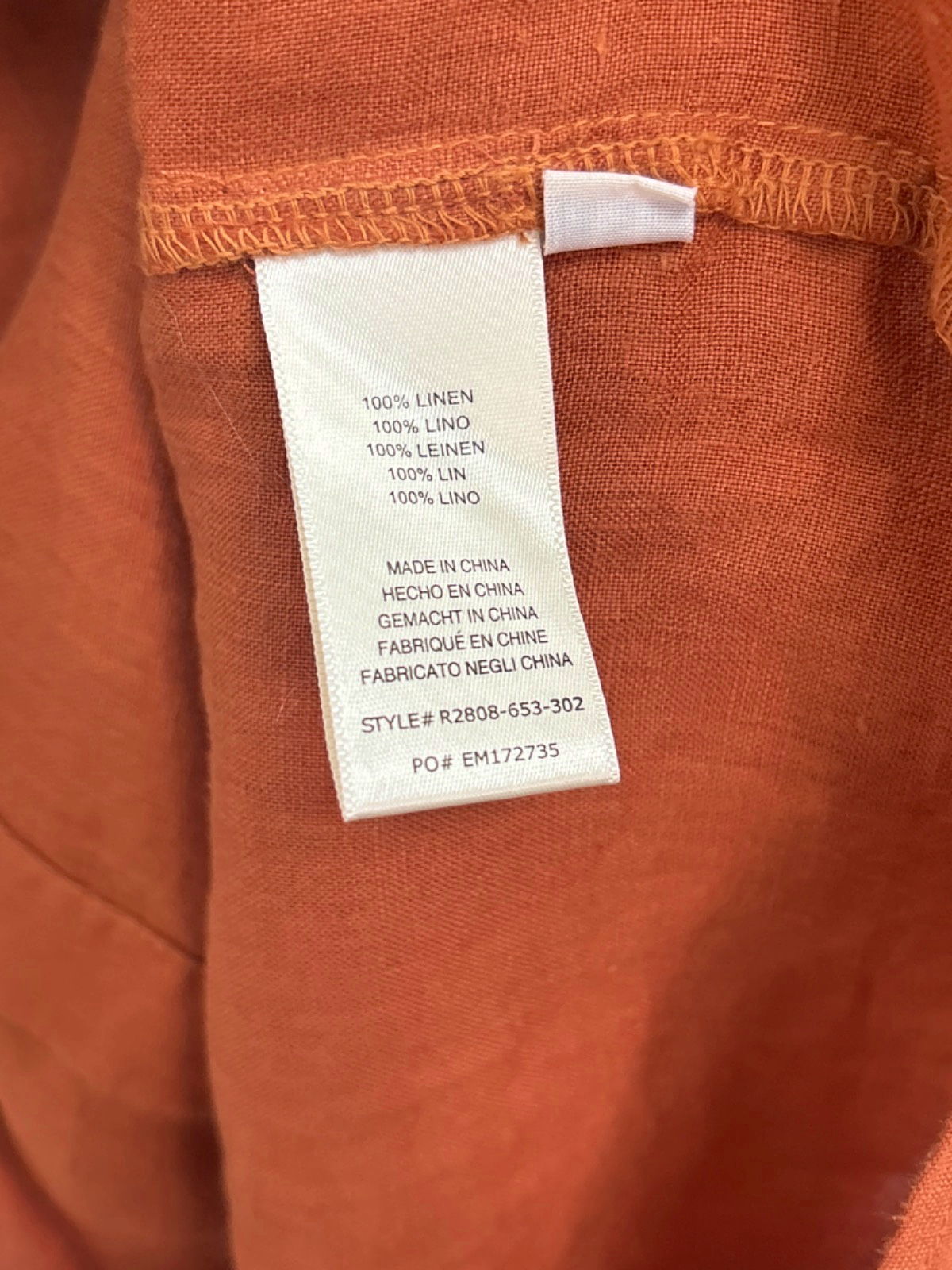 Anthropologie Cloth & Stone Rust 100% Linen Shirt UK M