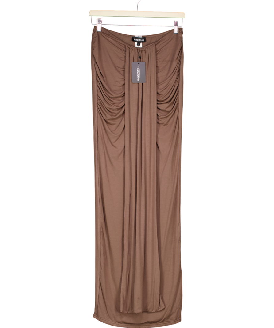 Wander Doll Brown Nara Drape Maxi Skirt UK M
