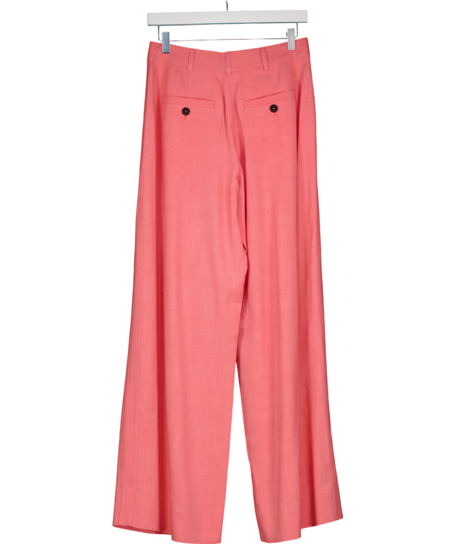 ME + EM Camellia Pink Lightweight Tailored  Wide Leg Trouser UK 8