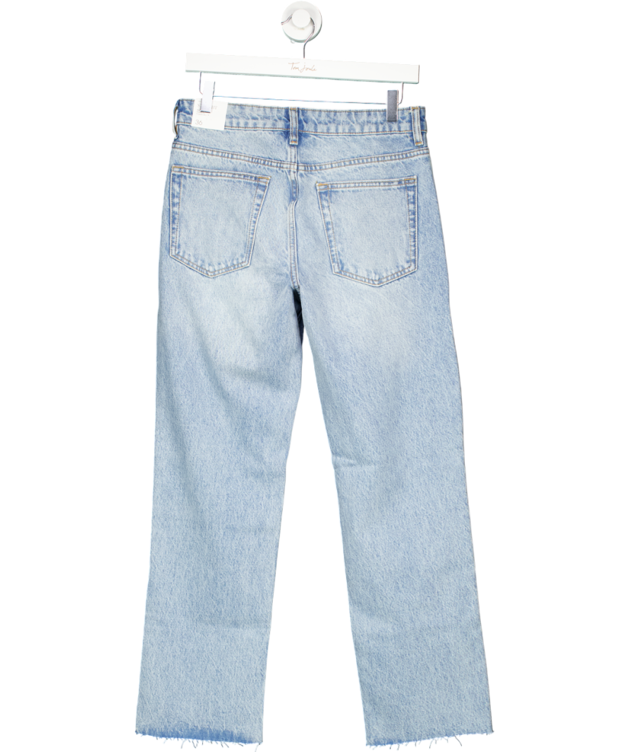 MANGO Blue Blanca Straight-fit Cropped Jeans UK 8