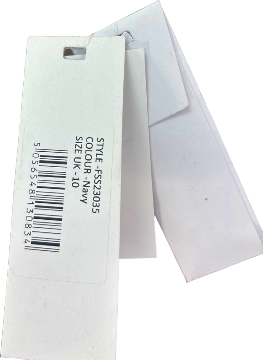 Frock & Frill Navy Embellished Long Sleeve Dress UK 10