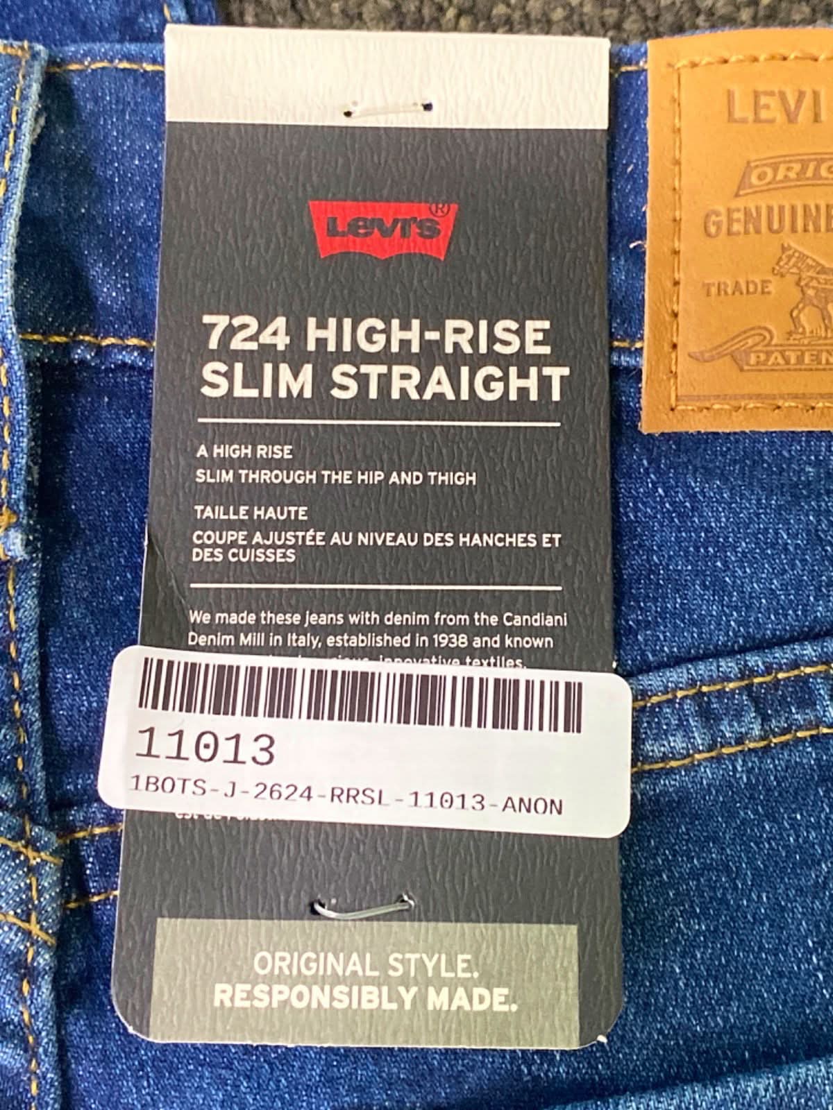 Levi's Blue 724 High-Rise Slim Straight Jeans W28