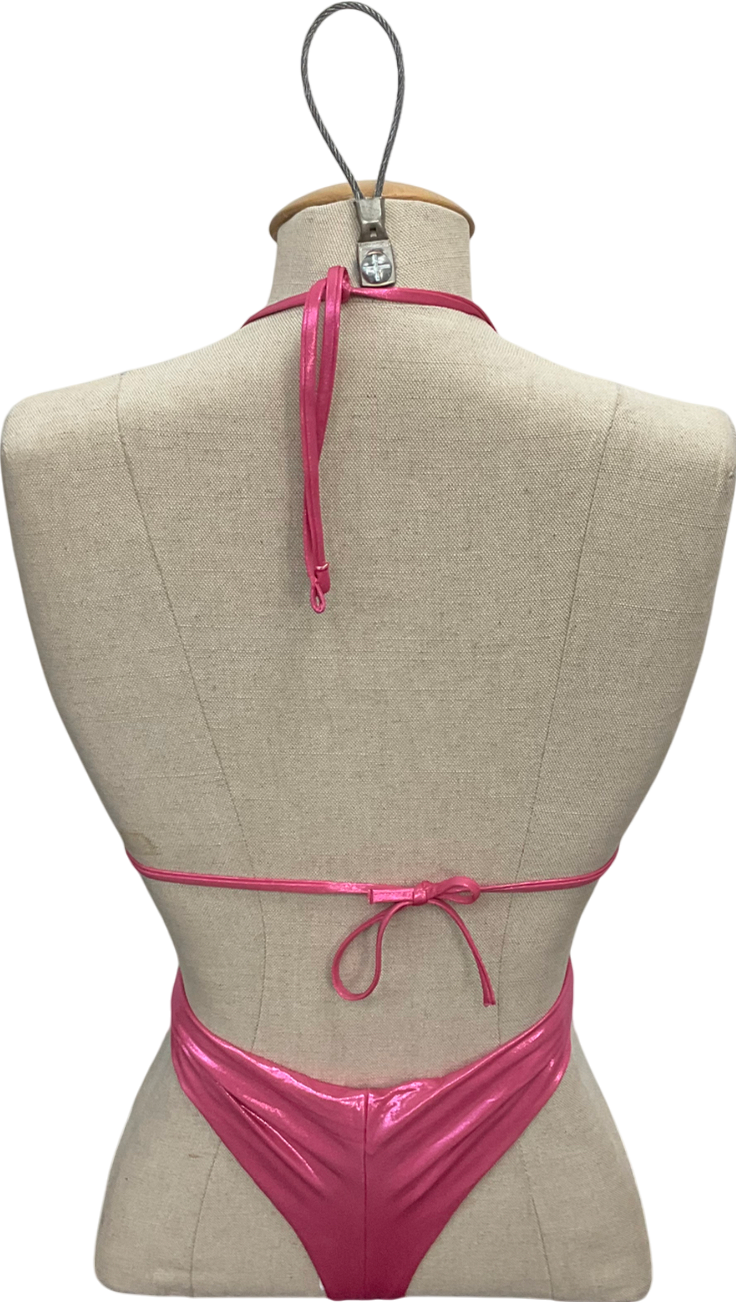 Tezenis Pink Metallic Bikini - Top Uk 8, Bottom UK L
