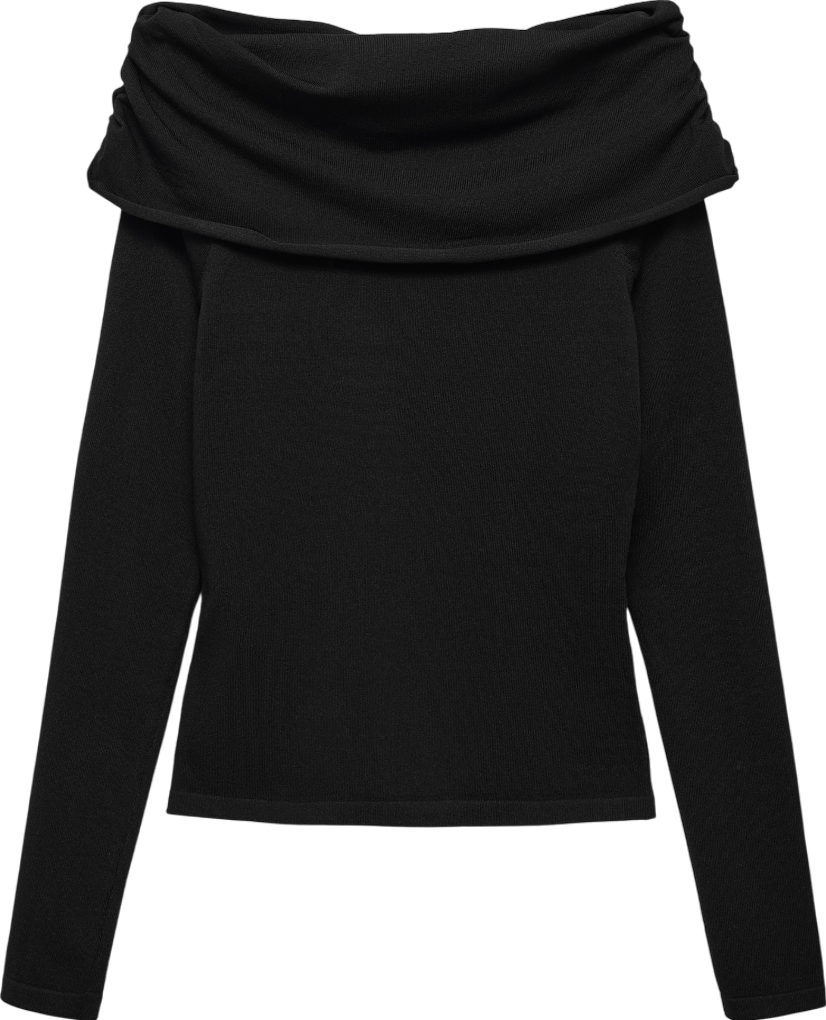 MANGO Black Off Shoulders Sweater UK S