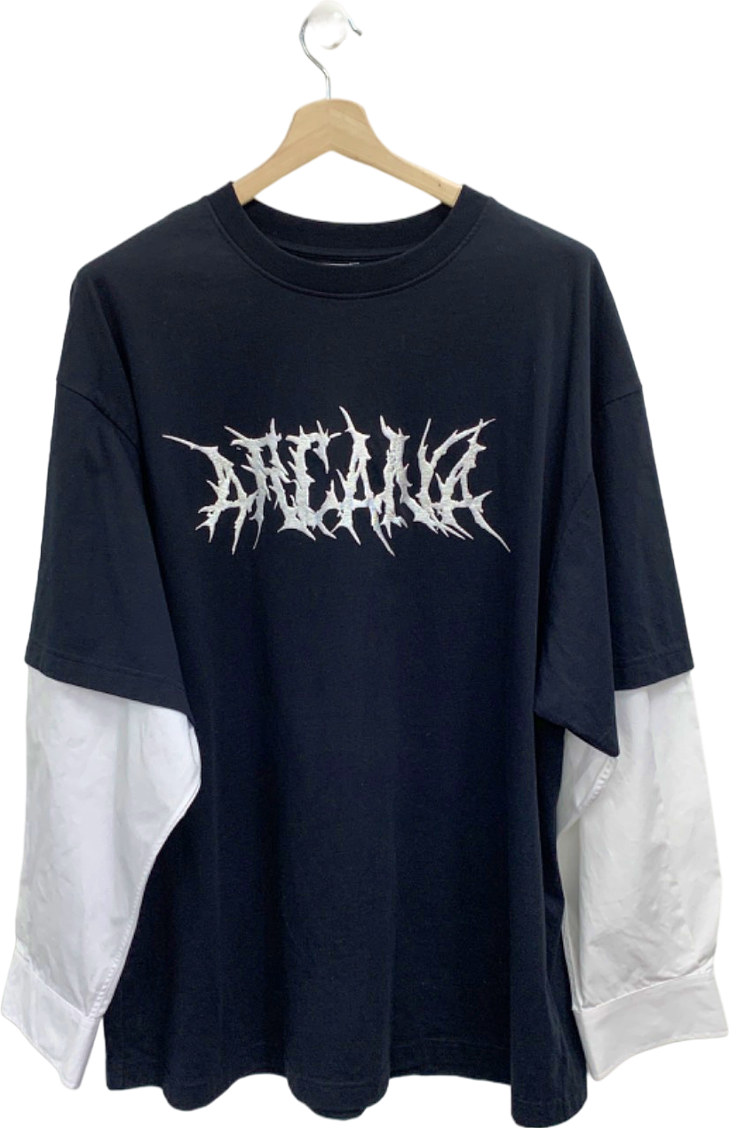 Arcana Black and White Long Sleeve T-Shirt UK 2XL
