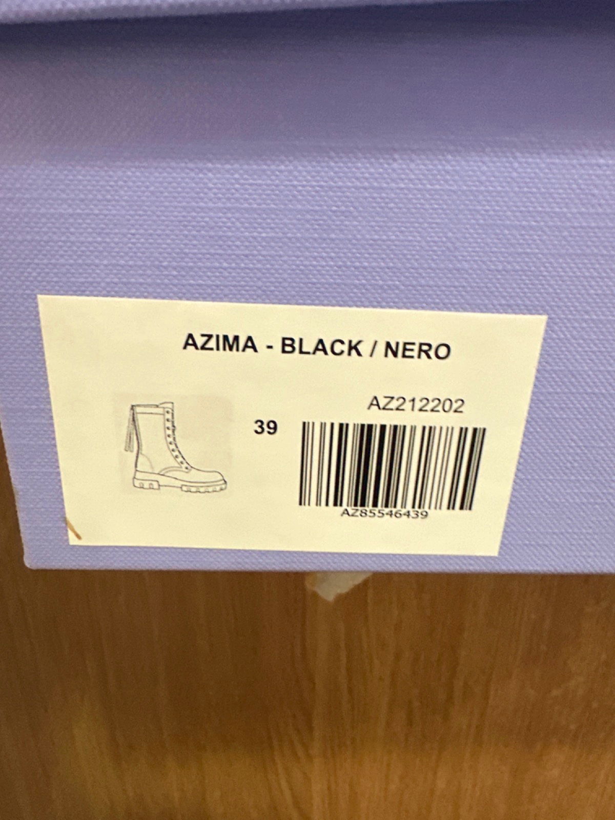 Aimée Ann Lou Black Leather Azima Combat Boots UK 6