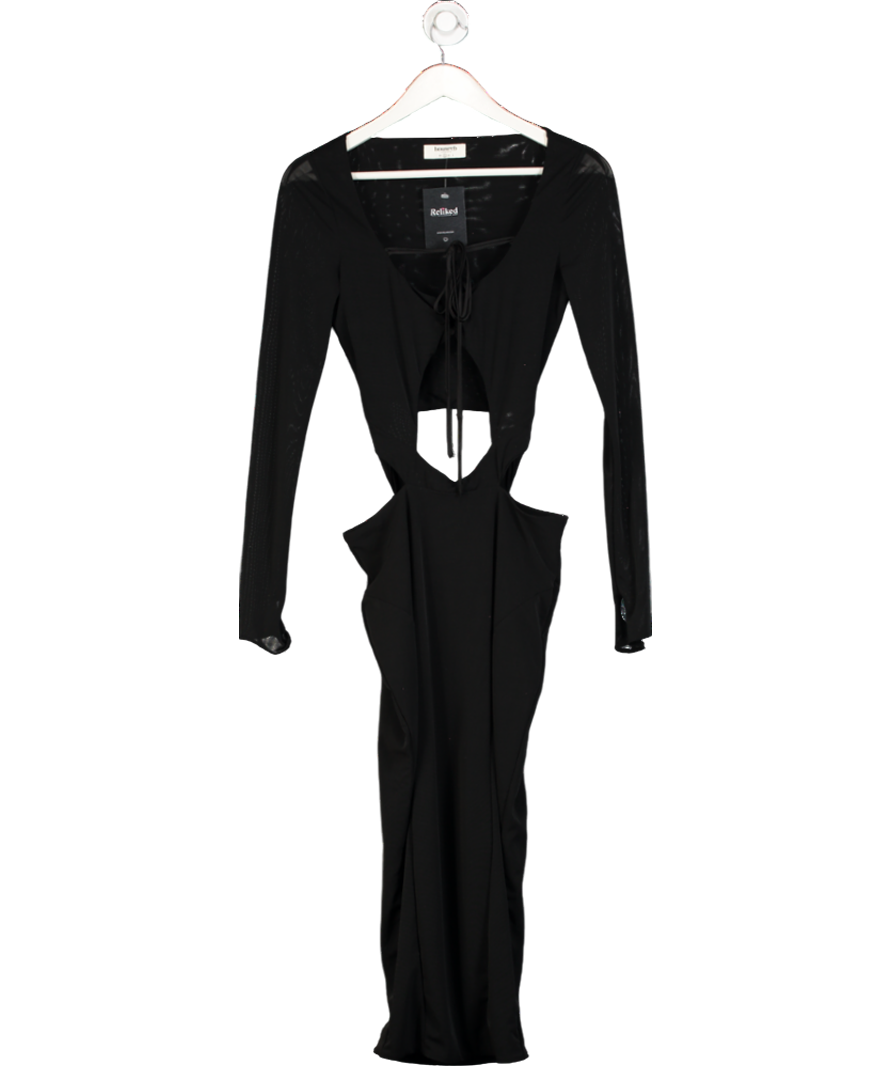 House of CB Black Marina Cut Out Midi Dress UK S