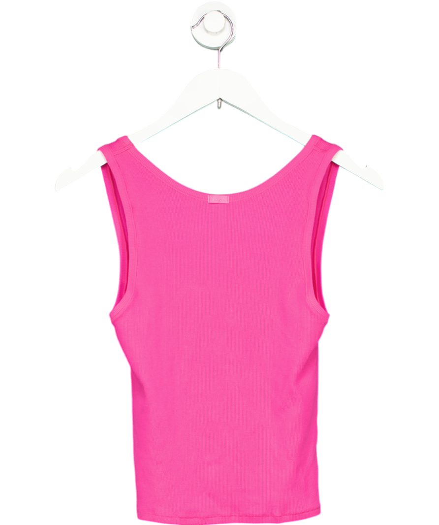 SKIMS Pink Cotton Rib Tank UK XL