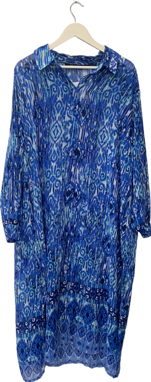 Yours Blue Patterned Dress UK XXL