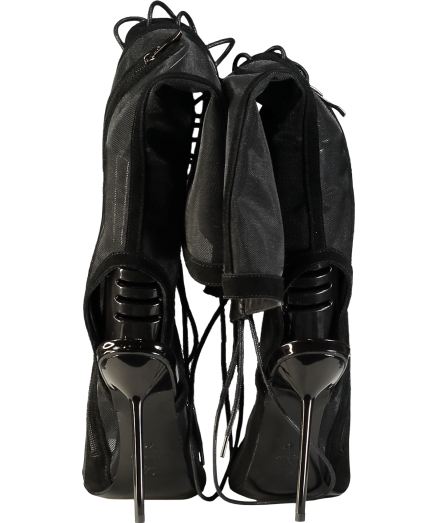 kandeeshoes Black Mesh Boot Sandal UK 8 EU 41 👠