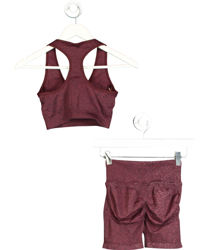gymshark Red Sports Bra & Shorts Set UK S