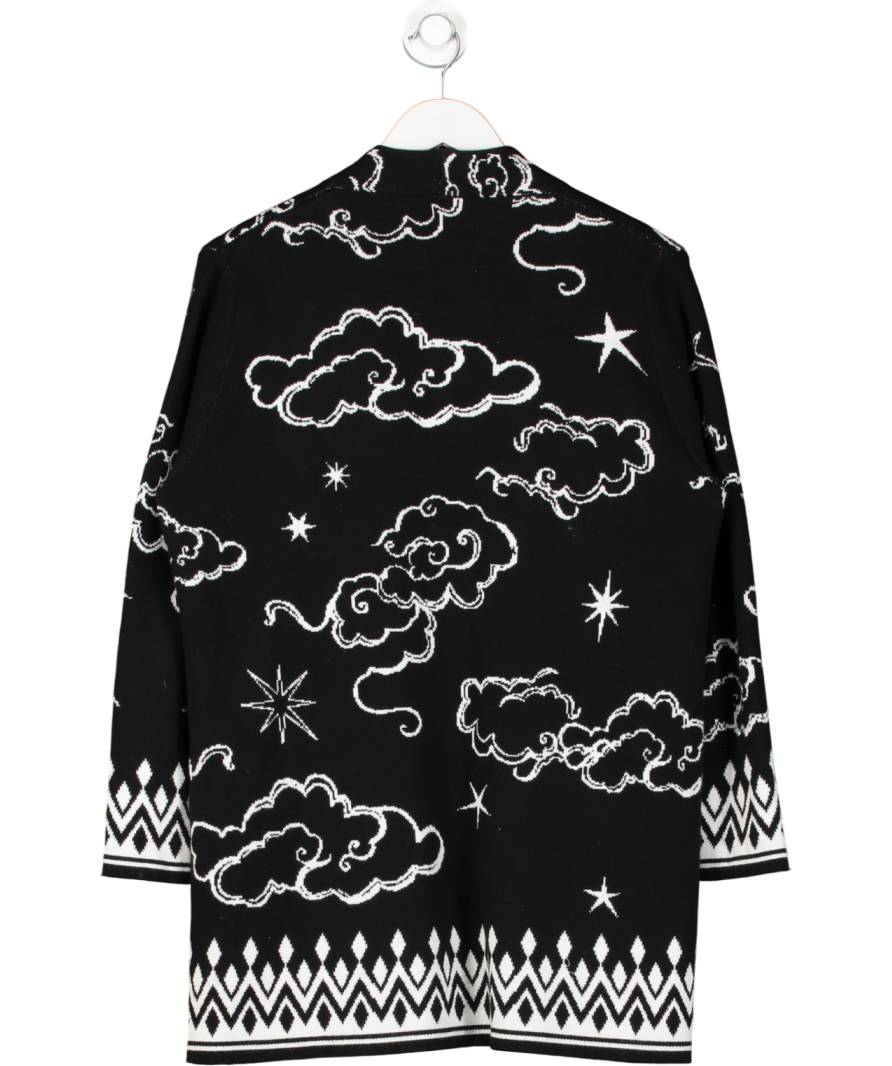 Hayley Menzies Black White Belted Iconic Cotton Cardigan UK S