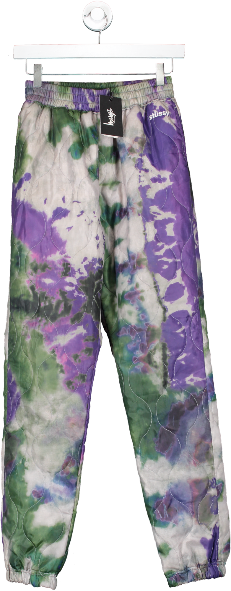 Stüssy Green Curtis Tie-dye Quilted Jogger Pant UK XS