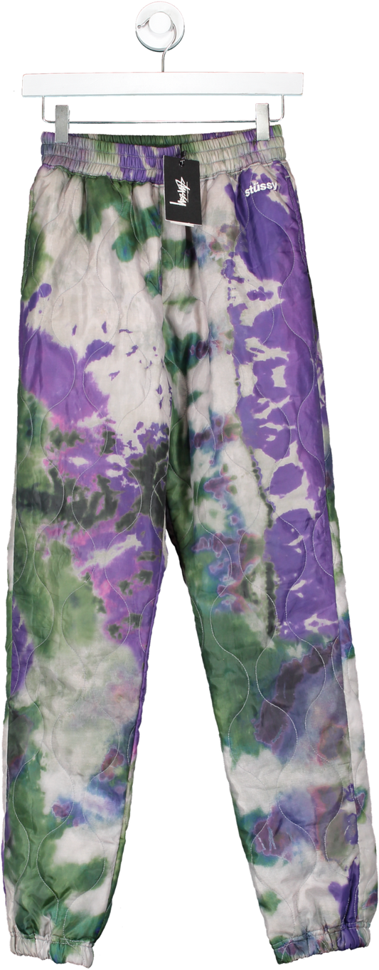 Stüssy Green Curtis Tie-dye Quilted Jogger Pant UK XS