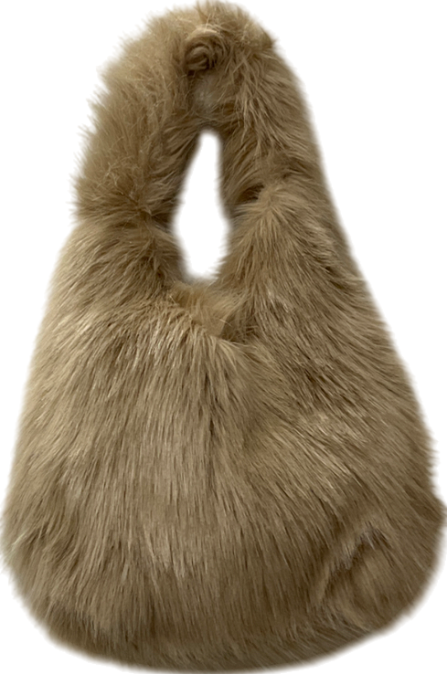 H&M Beige Fluffy Shoulder Bag One Size