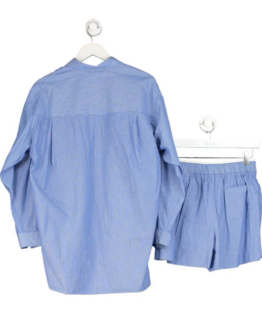 ZARA Blue And White Pinstripe Shirt And Short Set UK M