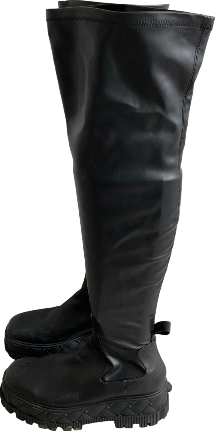 Kurt Geiger Black Trekker Knee Boots UK 8 EU 41 👠