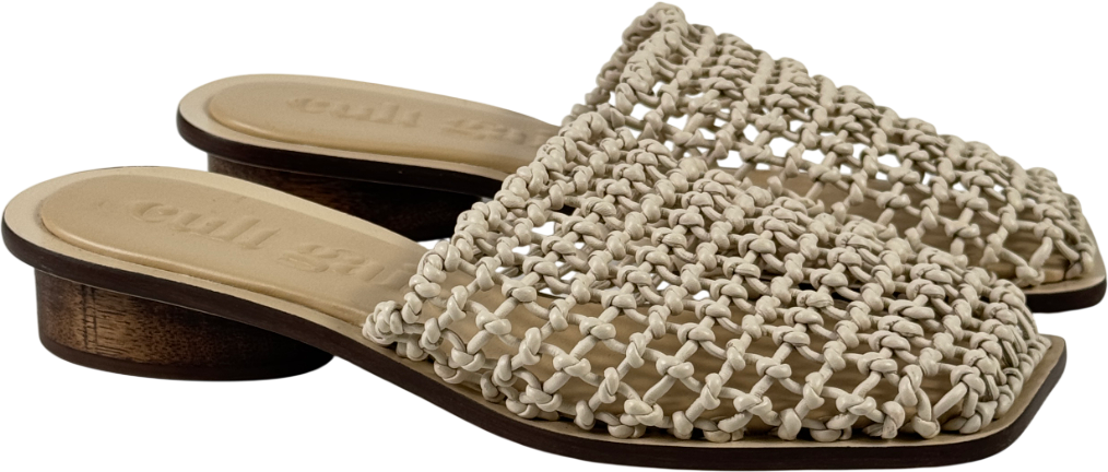 CULT GAIA Off- White 25mm Merida Mule Shoes UK 6 EU 39 👠