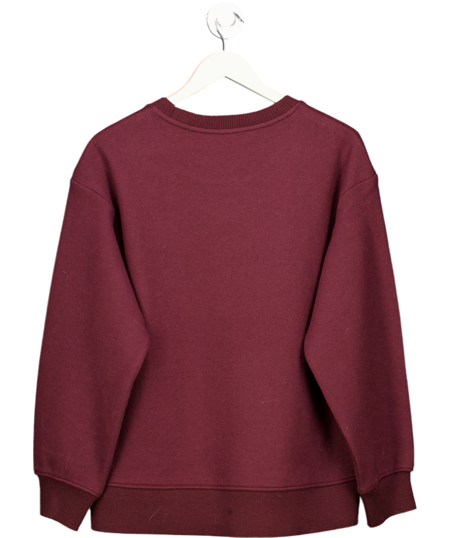 ARKET Dark Red Relaxed Fit Wool-blend Sweatshirt UK S