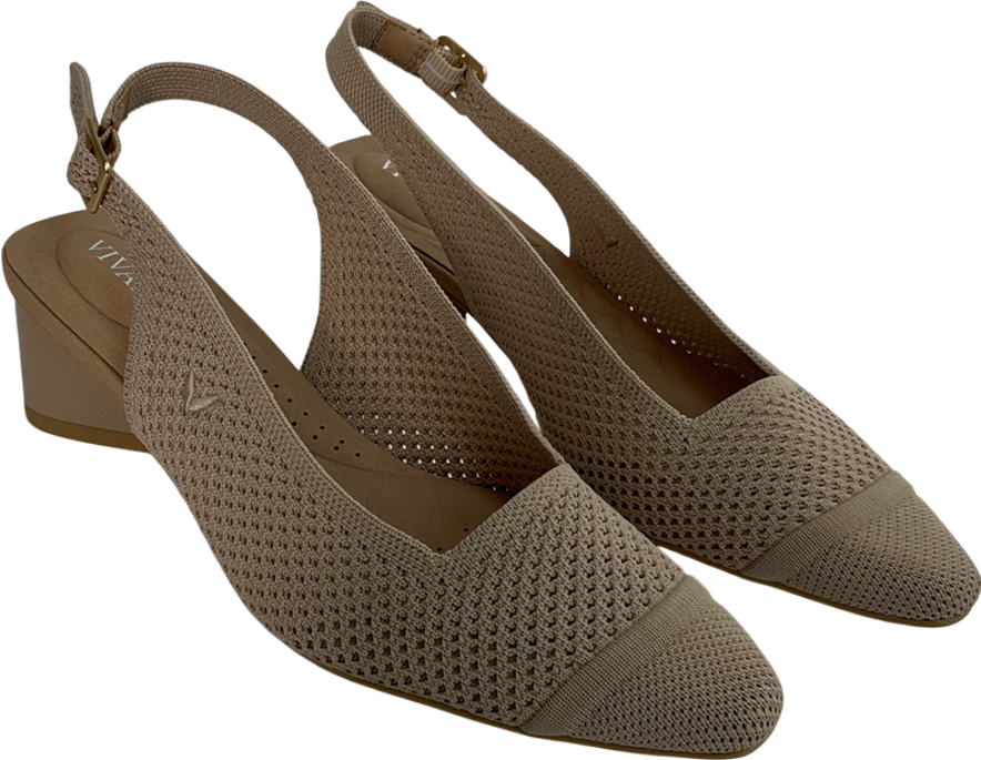 vivaia Beige Pointed-toe Slingback Sandals UK 3 EU 36 👠