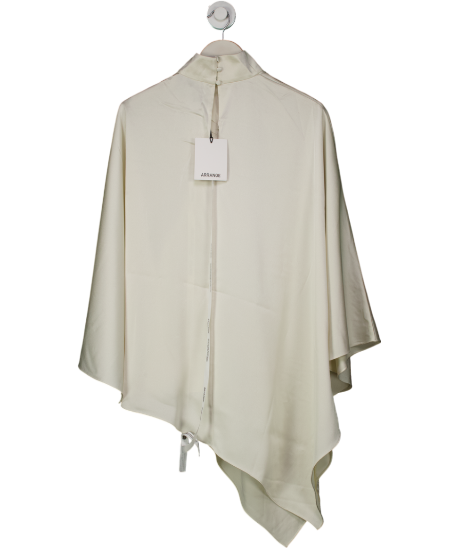 ARRANGE Cream High Neck Drape Cape Top In Oyster One Size