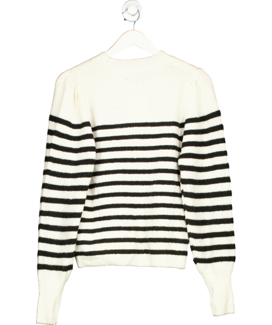 My Jewellery White Wool Blend Stripe Sweater UK L