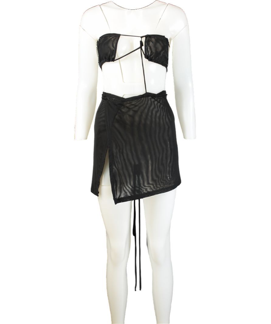 Sentenced. Black Mesh Skirt And Bra UK XS/S