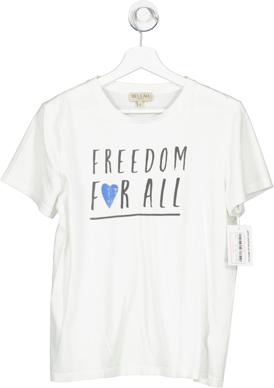 Beulah London White Freedom For All T Shirt UK M