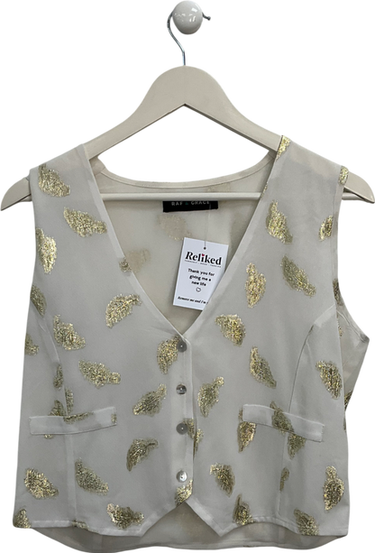 Raf & Grace Cream Sadie Feather Waistcoat UK S/M