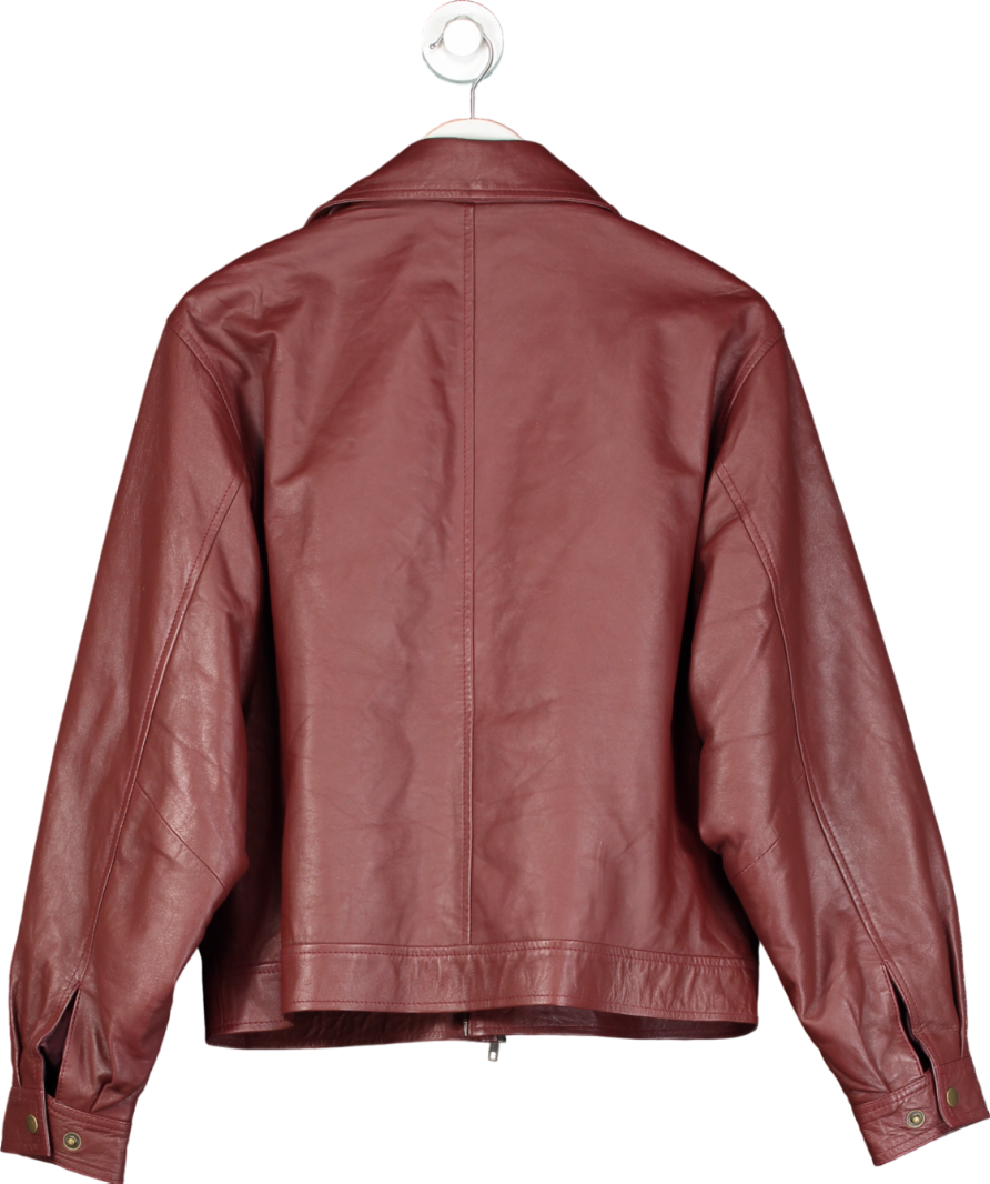 In my element Red Aries Dark Burgundy Leather Jacket UK M