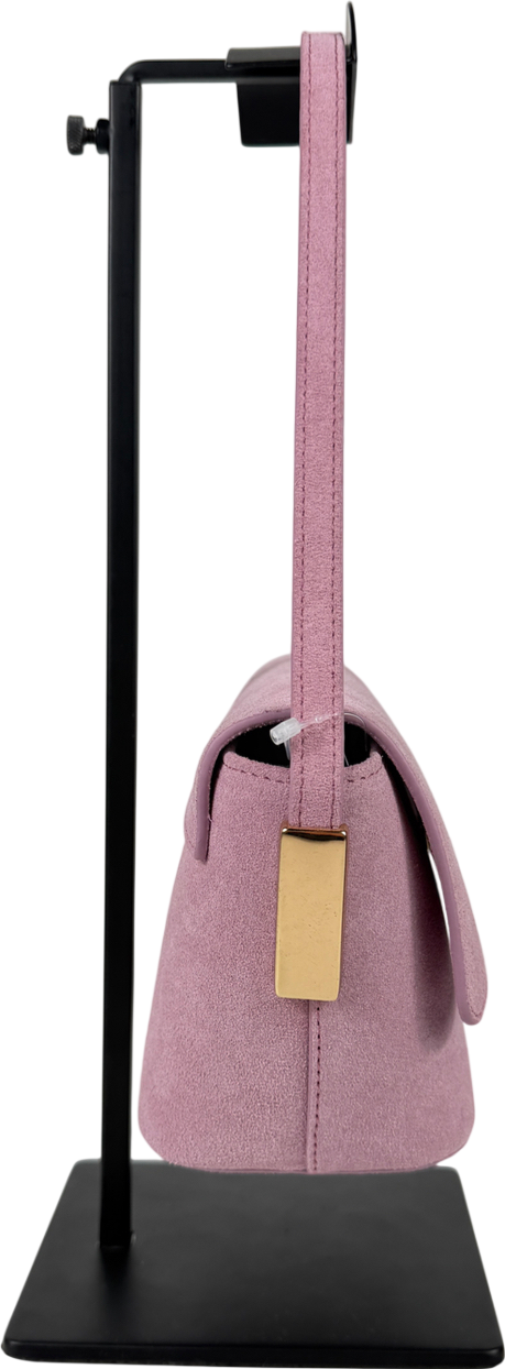 ASOS Purple Suede Asymmetric Flap Shoulder Bag With Strap Hardware One Size