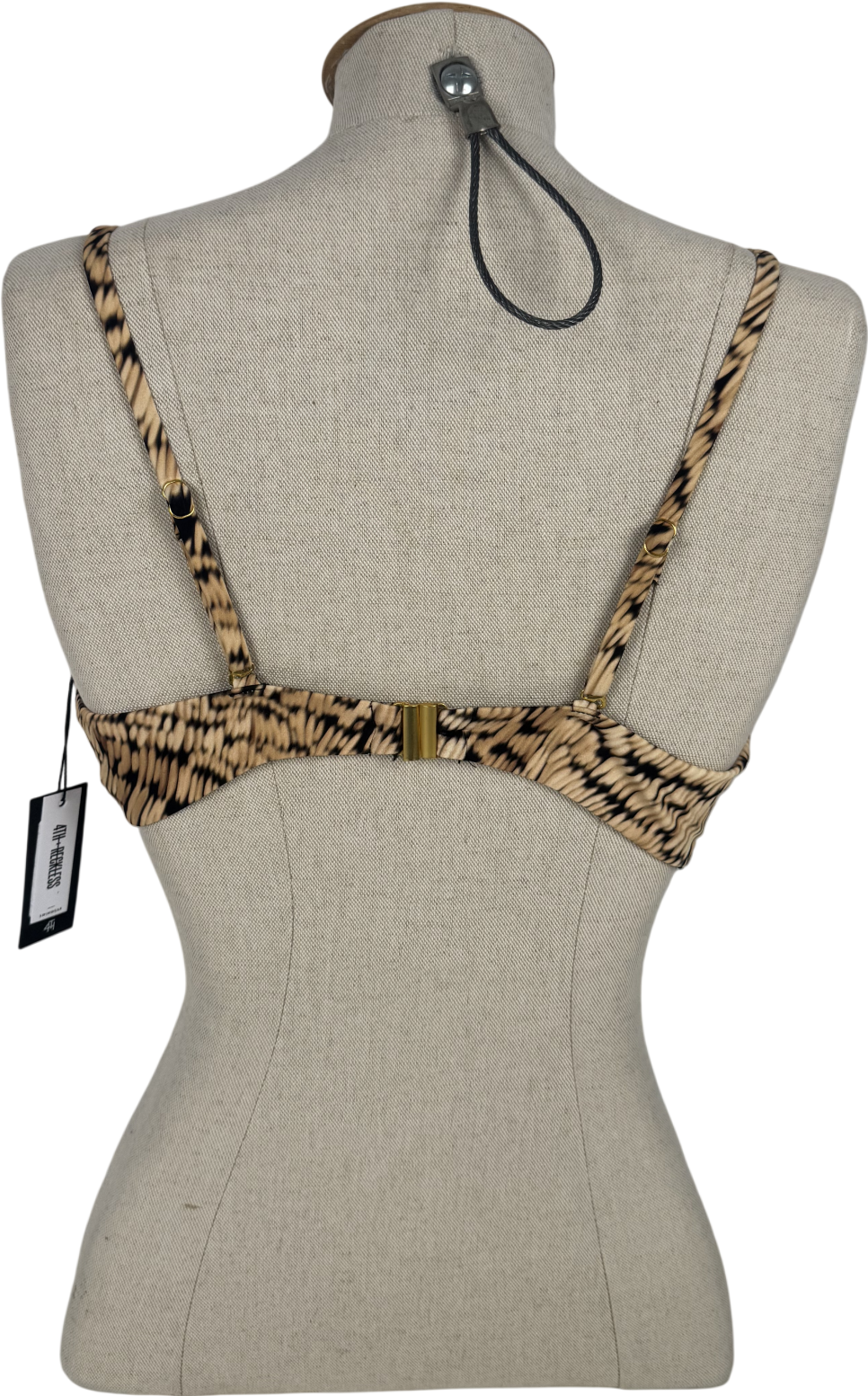 4th & Reckless Brown Dori Abstract-print Bikini Top UK 12