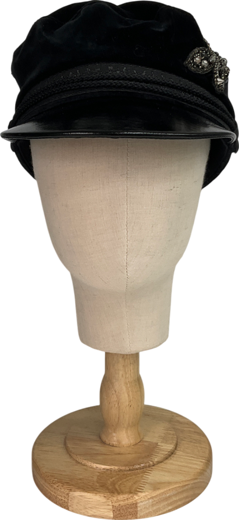 The Kooples Beige Trendy Black Cap UK S/M