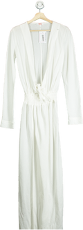 White Long Sleeve Maxi Dress UK M