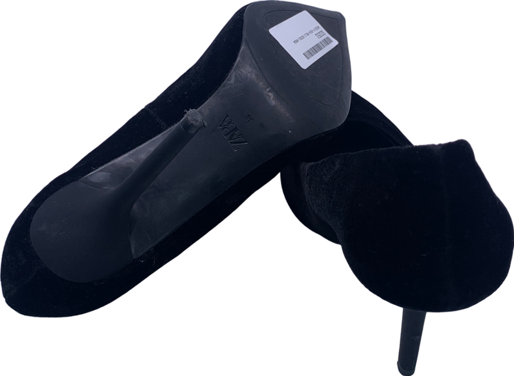 ZARA Black Suede Heels UK 5 EU 38 👠